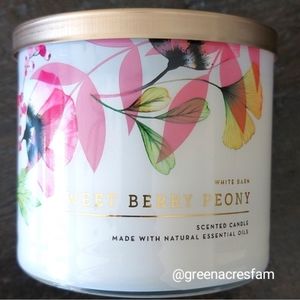 🌺🌿 Sweet Berry Peony 3 Wick Candle